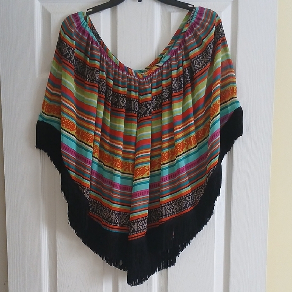 ivy jane Other - NWOT Ivy Jane Sheer Striped Coverup with Fringe